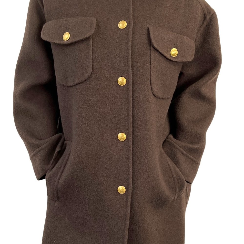 GUCCI Vintage  Interlocking Coat Brown Gold  Oversized - Picture 6 of 14